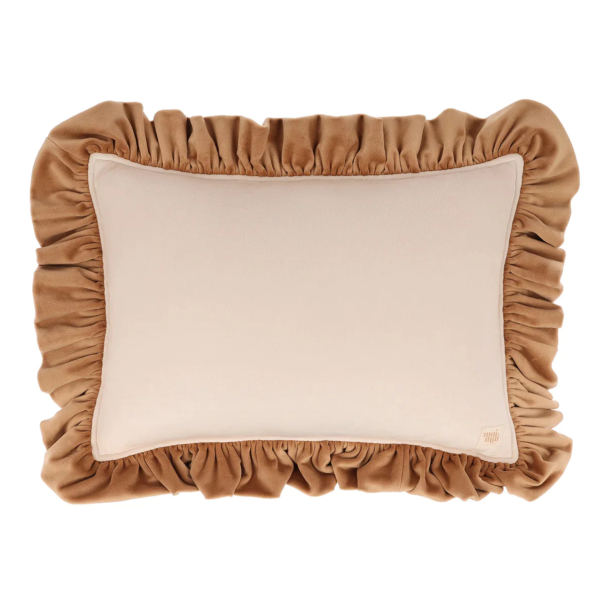 "Cappuccino" Soft Velvet Pillow with Frill