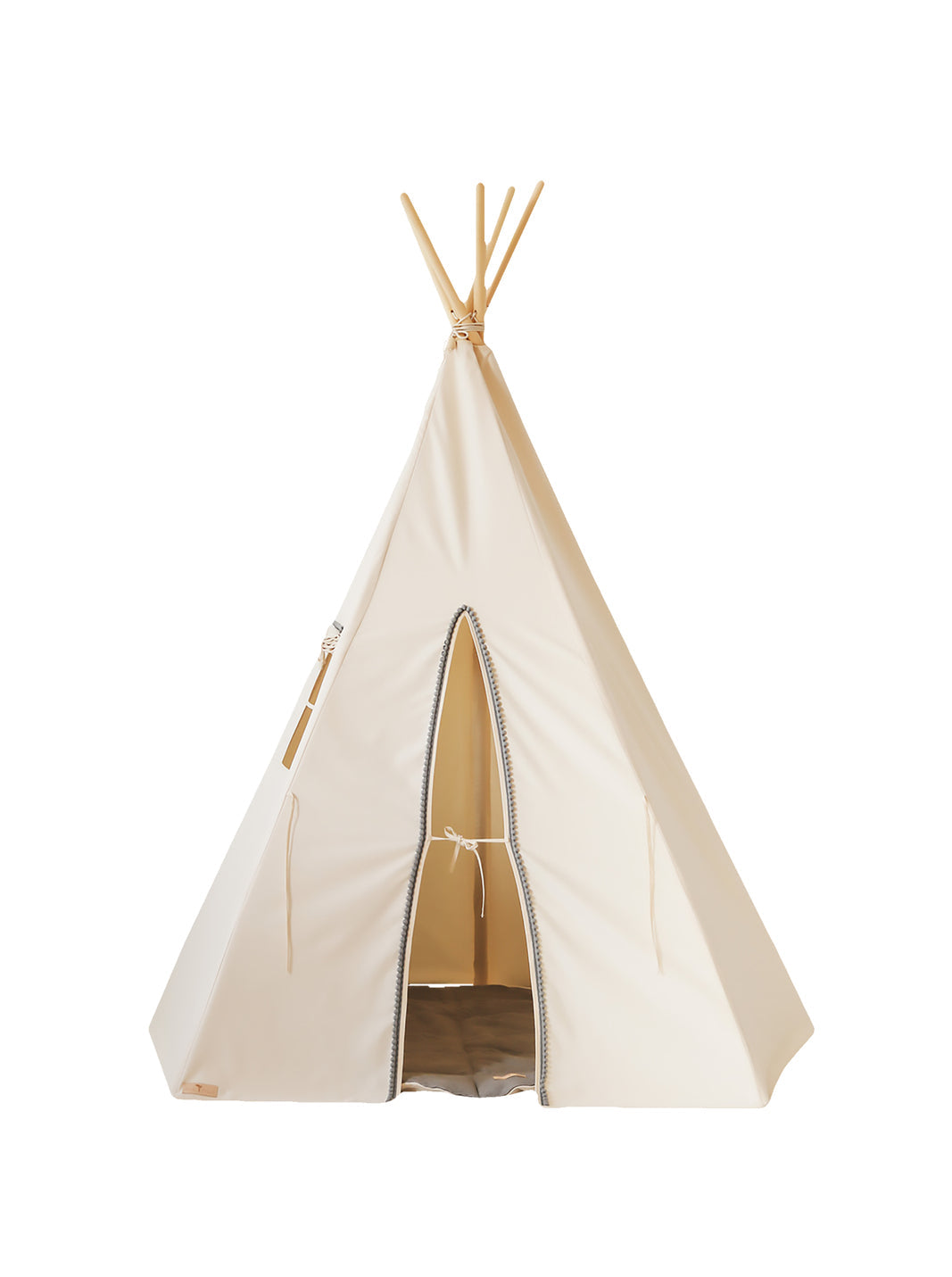 “Grey Pompoms” Teepee Tent with Pompoms