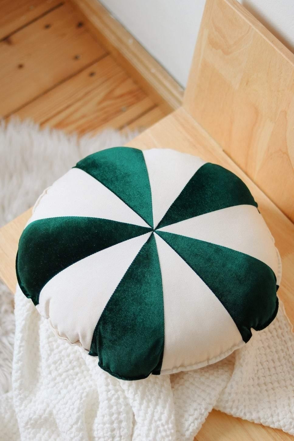 “Green Candy” Patchwork Pillow