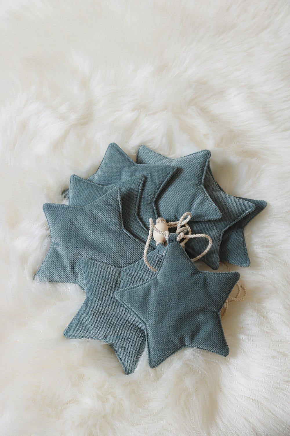 “Grey Mint Dust” Velvet Garland with Stars - Moi Mili