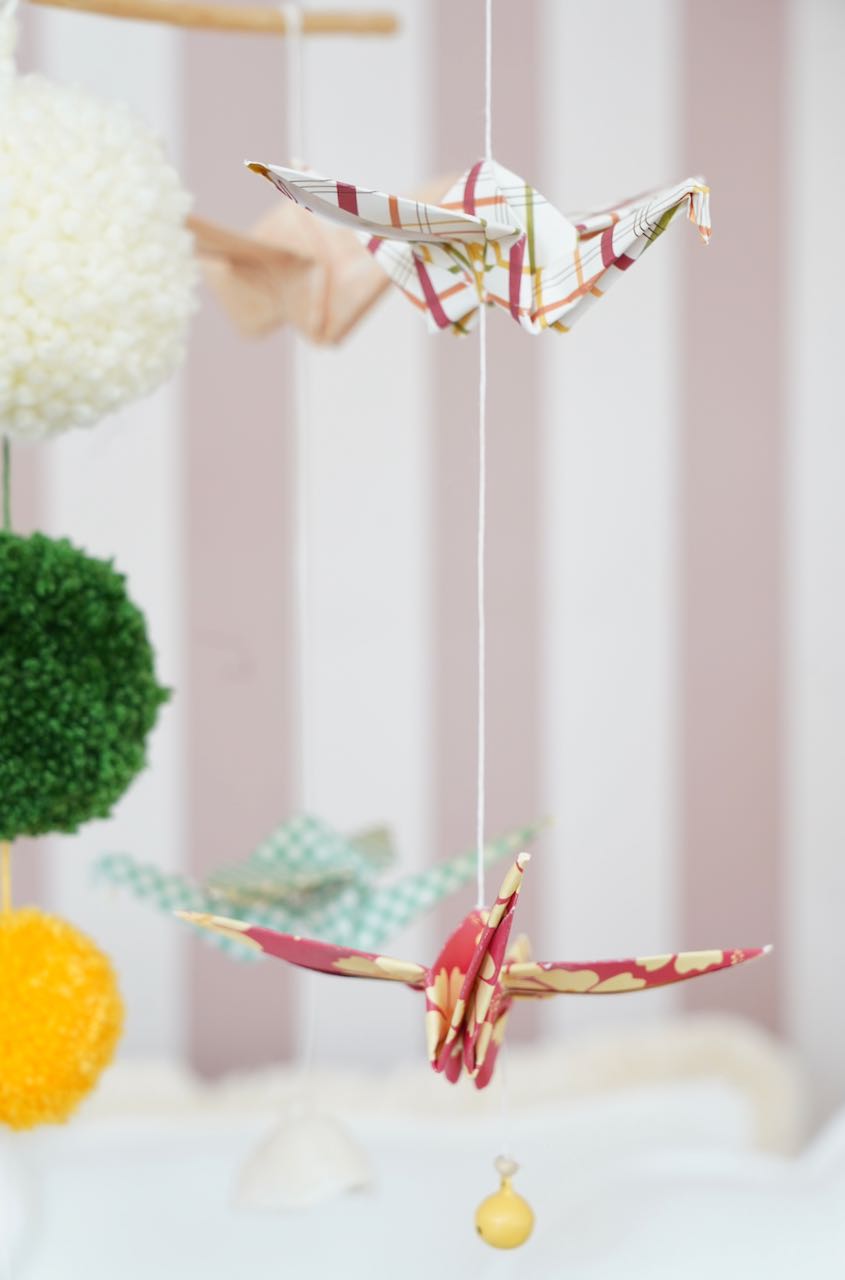 “Vintage vibe” Origami Nursery Mobile