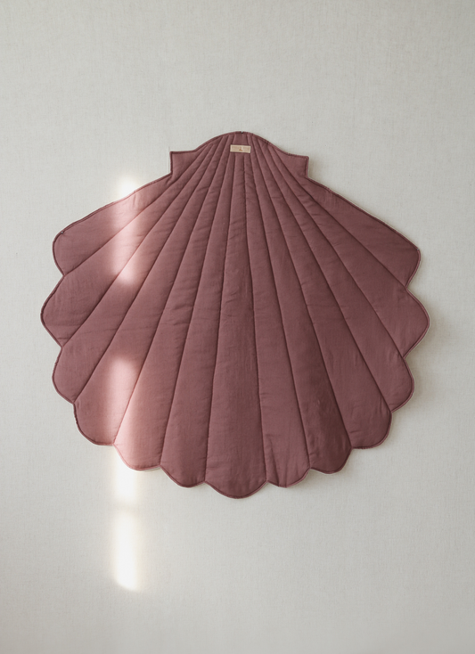 Linen “Marsala” Shell Mat