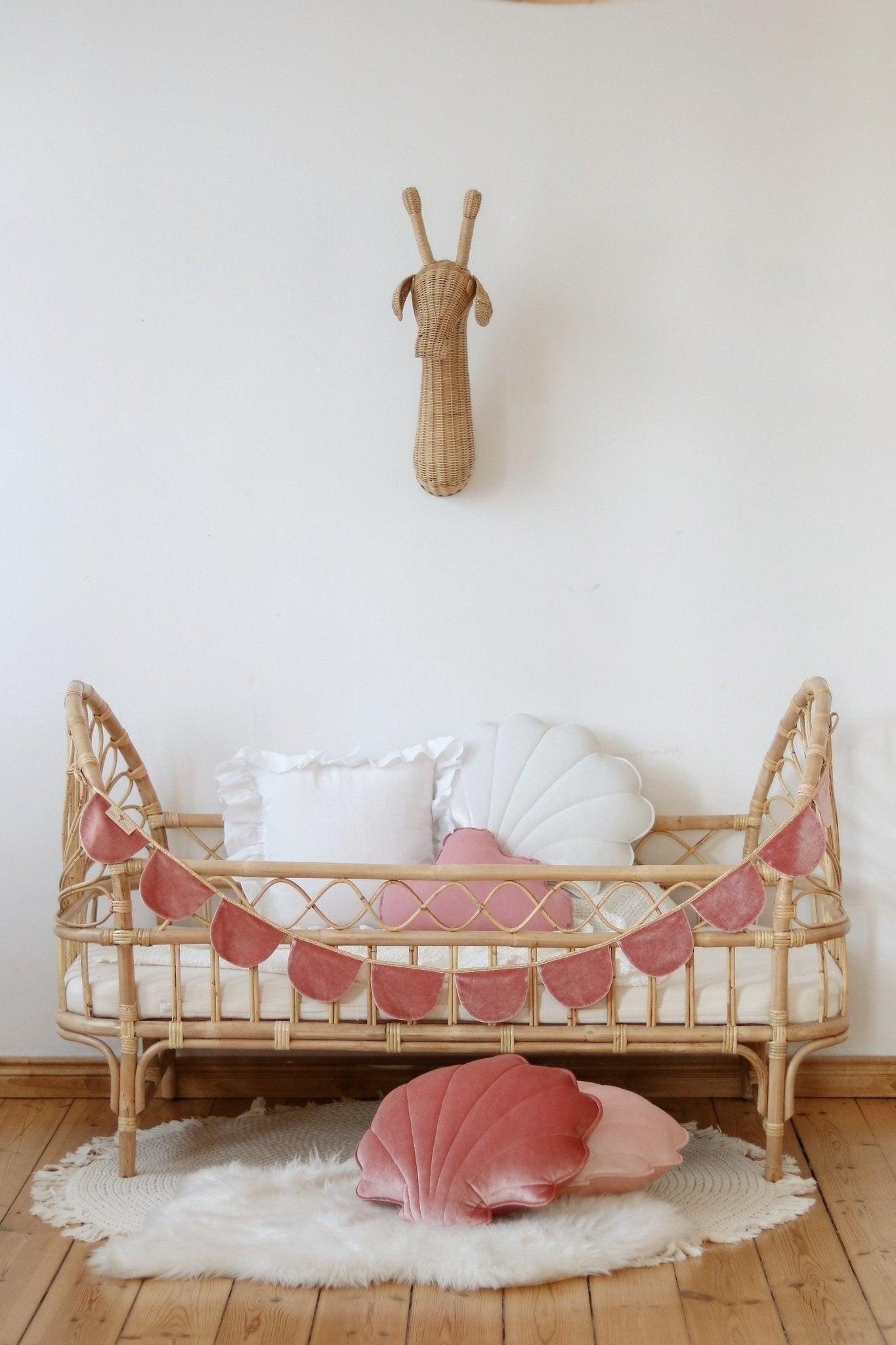 “Marsala Pearl” Velvet Garland with Half Moons