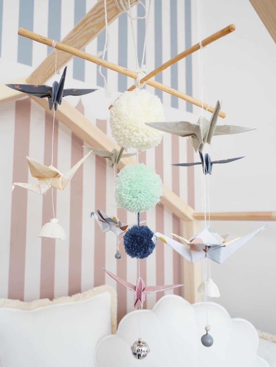 “Pastel colors” Origami Nursery Mobile