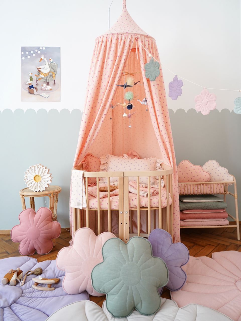 “Pastel colors” Origami Nursery Mobile