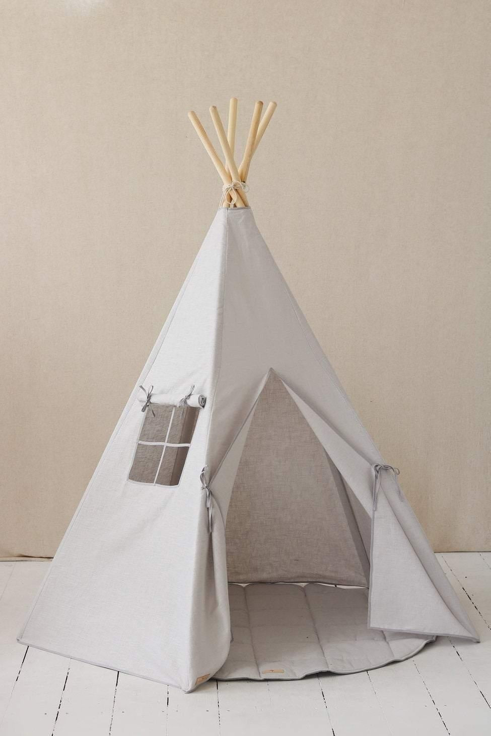 “Pigeon Grey” Teepee and Mat Set