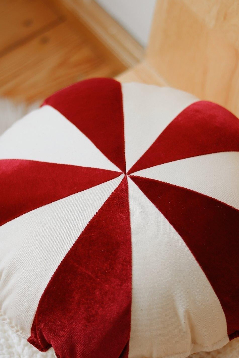 “Red Candy” Patchwork Pillow