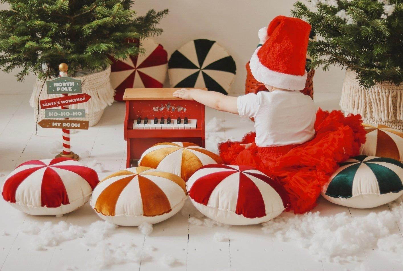 “Red Candy” Patchwork Pillow