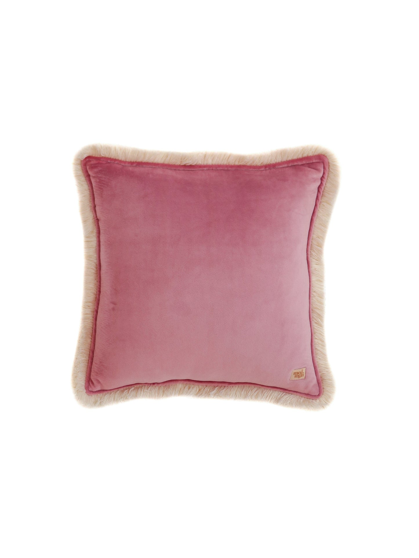 Soft Velvet "Dirty Pink" Pillow with Fringe